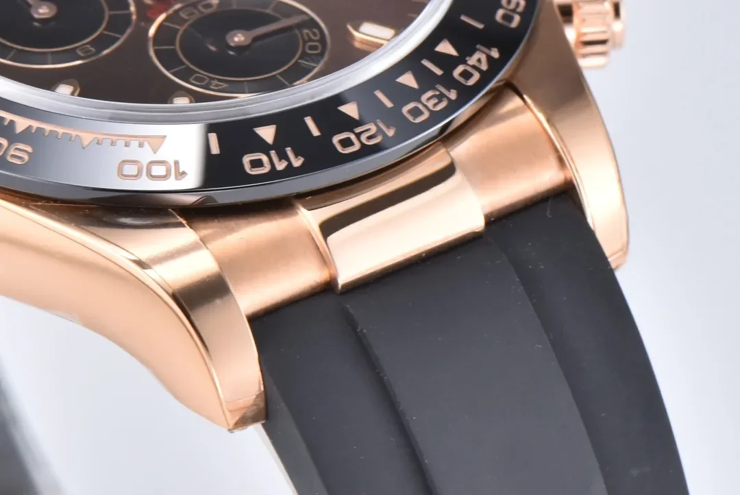 VS Factory Weighted Rolex Daytona Watch with Black Rubber Strap, Brown Dial, and Exquisite VSF Watches Craftsmanship