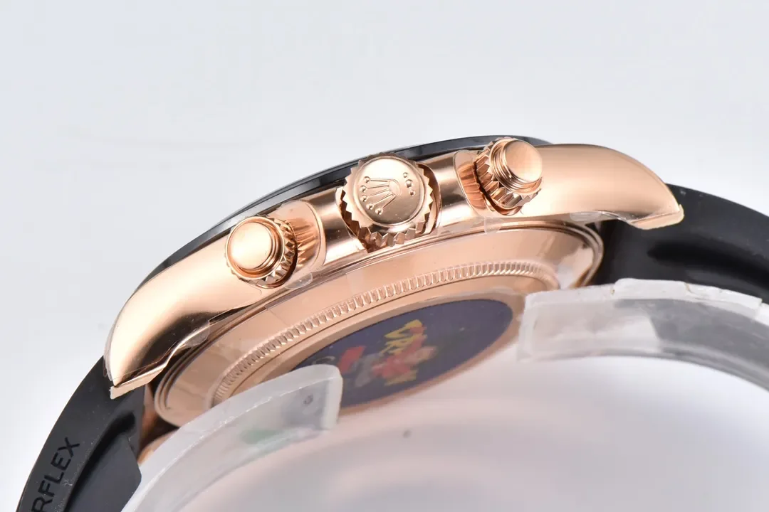 VS Factory Weighted Rolex Daytona Watch with Black Rubber Strap, Brown Dial, and Exquisite VSF Watches Craftsmanship