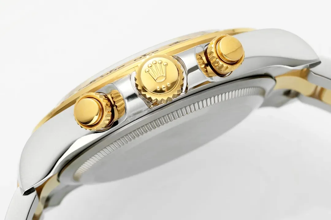 BT Factory Rolex Daytona Watch - Two-Tone Stainless Steel and Gold, Black Dial, Chronograph Style by VSF Watches Brand
