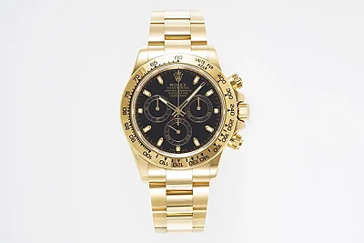 BT Factory Rolex Daytona 4130 - Gold with Black Dial - VSF Luxury Chronograph Watch Collection