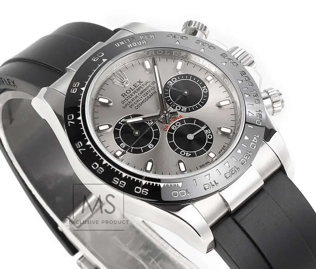VS Factory Weighted Rolex Daytona 4130 - Black Rubber Strap, Panda Dial, Ultra-Thin Case by VSF Watches Official Store