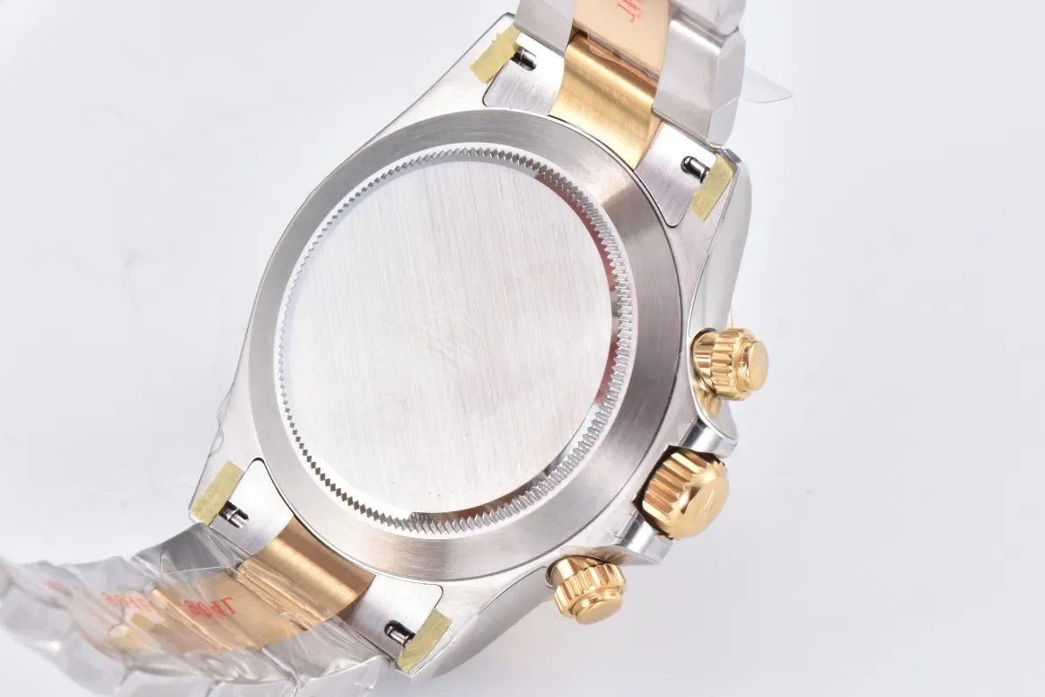 Rolex Daytona Watch with Moissanite Diamonds - Two-Tone with Mother-of-Pearl Dial