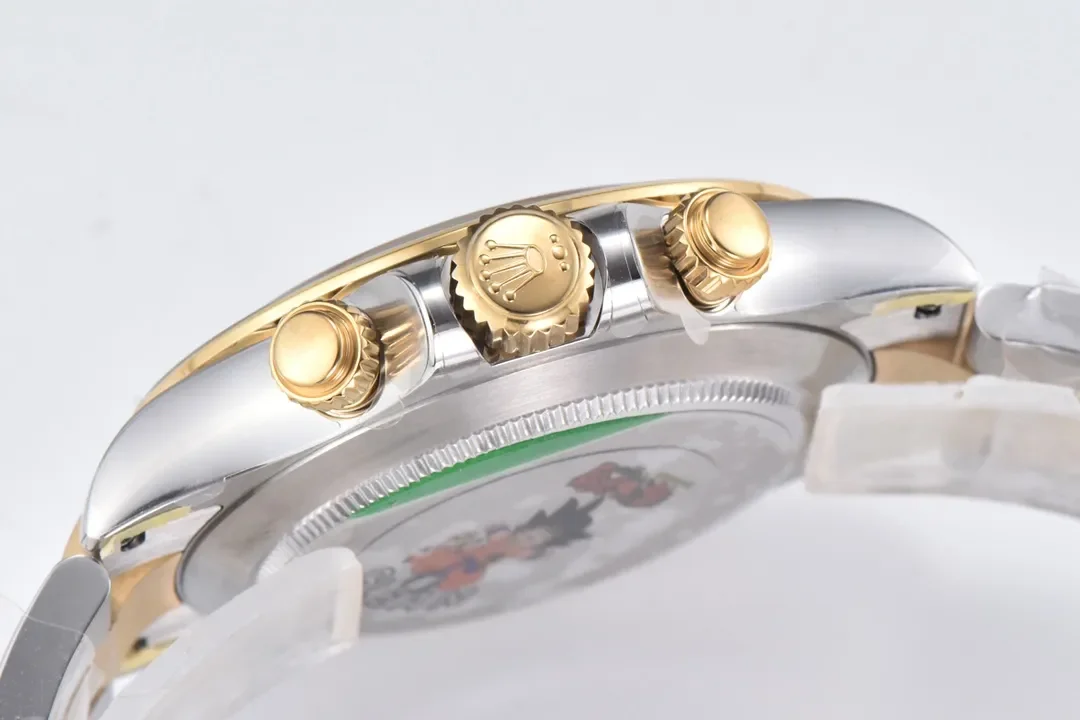 Rolex Daytona Watch with Moissanite Diamonds - Two-Tone with Mother-of-Pearl Dial