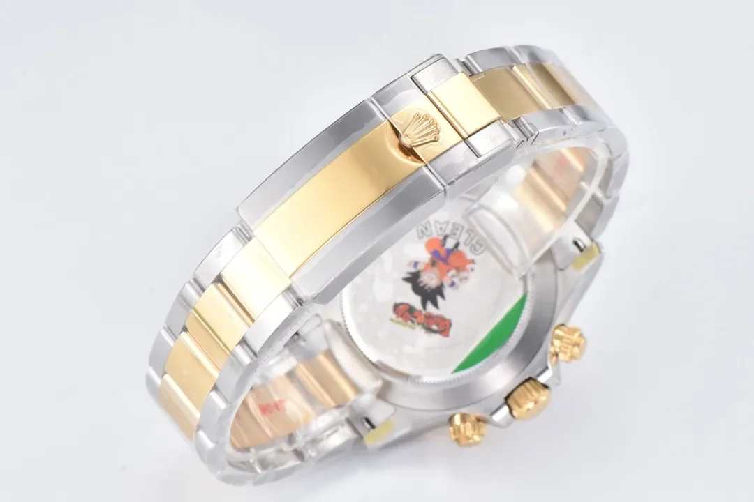 Rolex Daytona Watch with Moissanite Diamonds - Two-Tone with Mother-of-Pearl Dial
