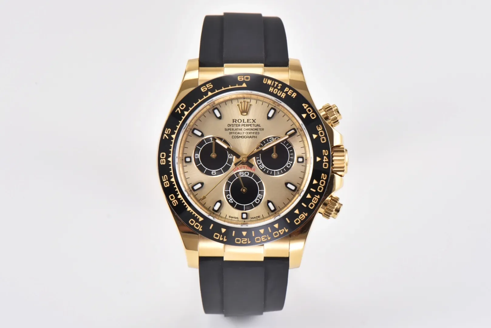 VS Factory Rolex Daytona 116518 - Gold with Rubber Strap