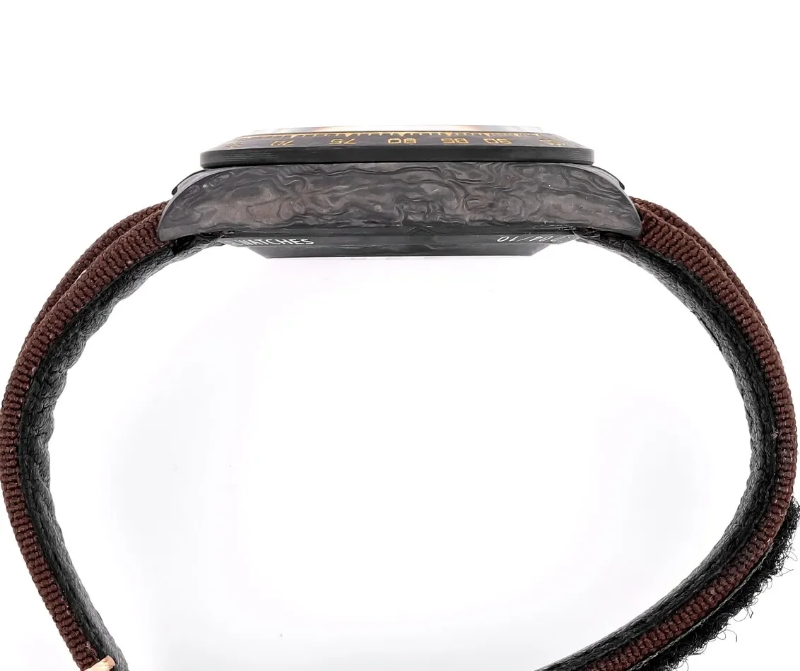 Rolex Daytona Carbon Fiber Custom Edition Watch - Black with Brown Strap by VSF Watches Official