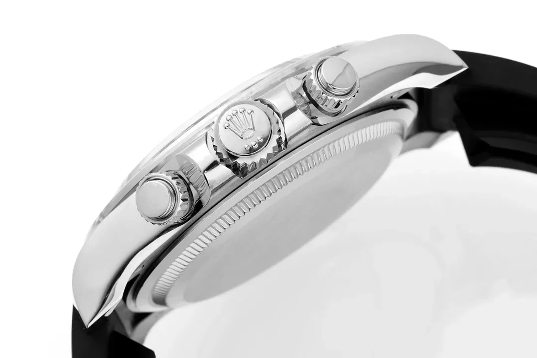 Rolex Daytona - Black Dial, Stainless Steel Case, Rubber Strap Watches Chronograph