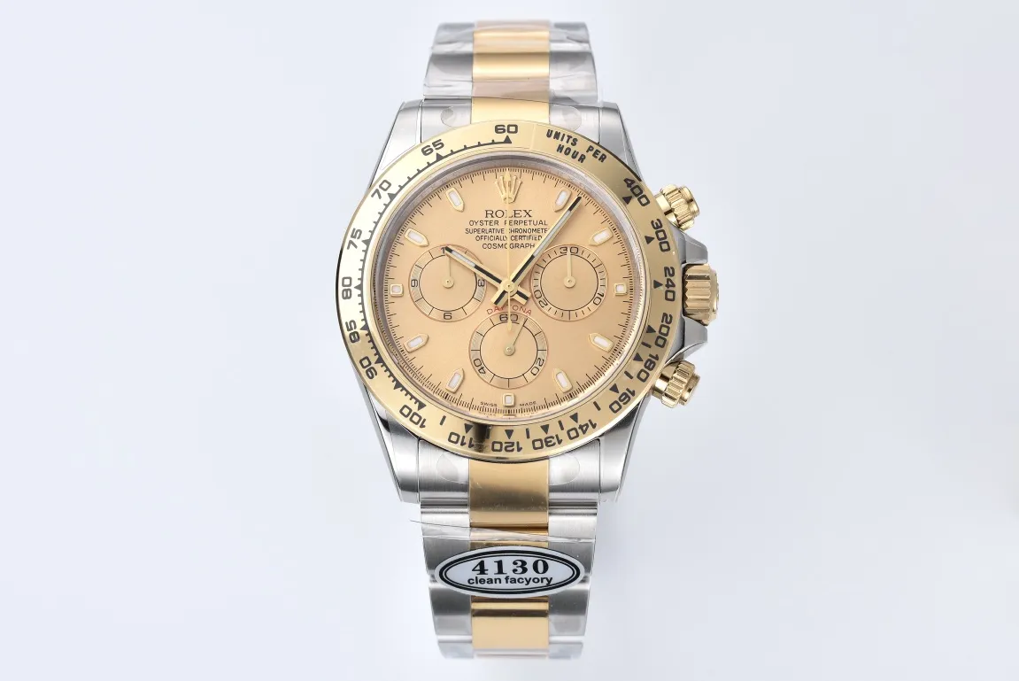 Rolex Daytona Two-Tone Champagne Dial Engraved Luxury Watch