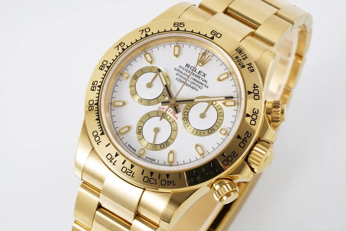 Rolex Daytona 4130 Gold Full Gold Chronograph Watch - Swiss A-Grade Watches Quality