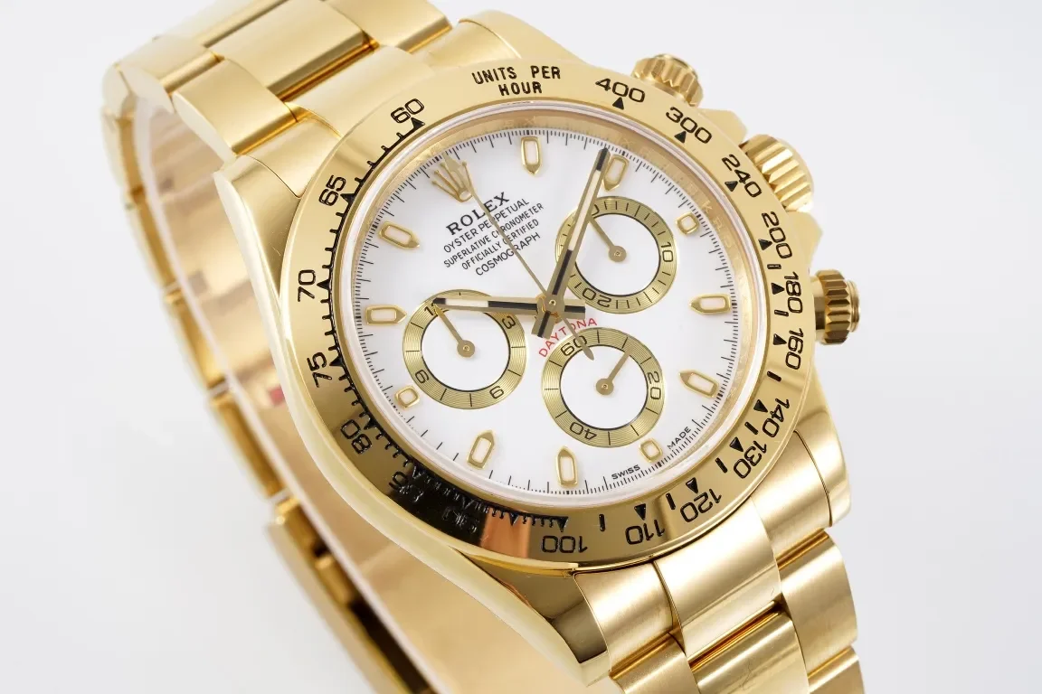 Rolex Daytona 4130 Gold Full Gold Chronograph Watch - Swiss A-Grade Watches Quality