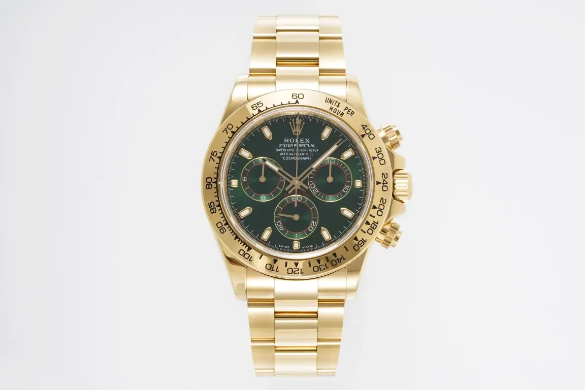 Rolex Daytona 4130 - Gold with Green Dial - Premium Luxury Watches Collection