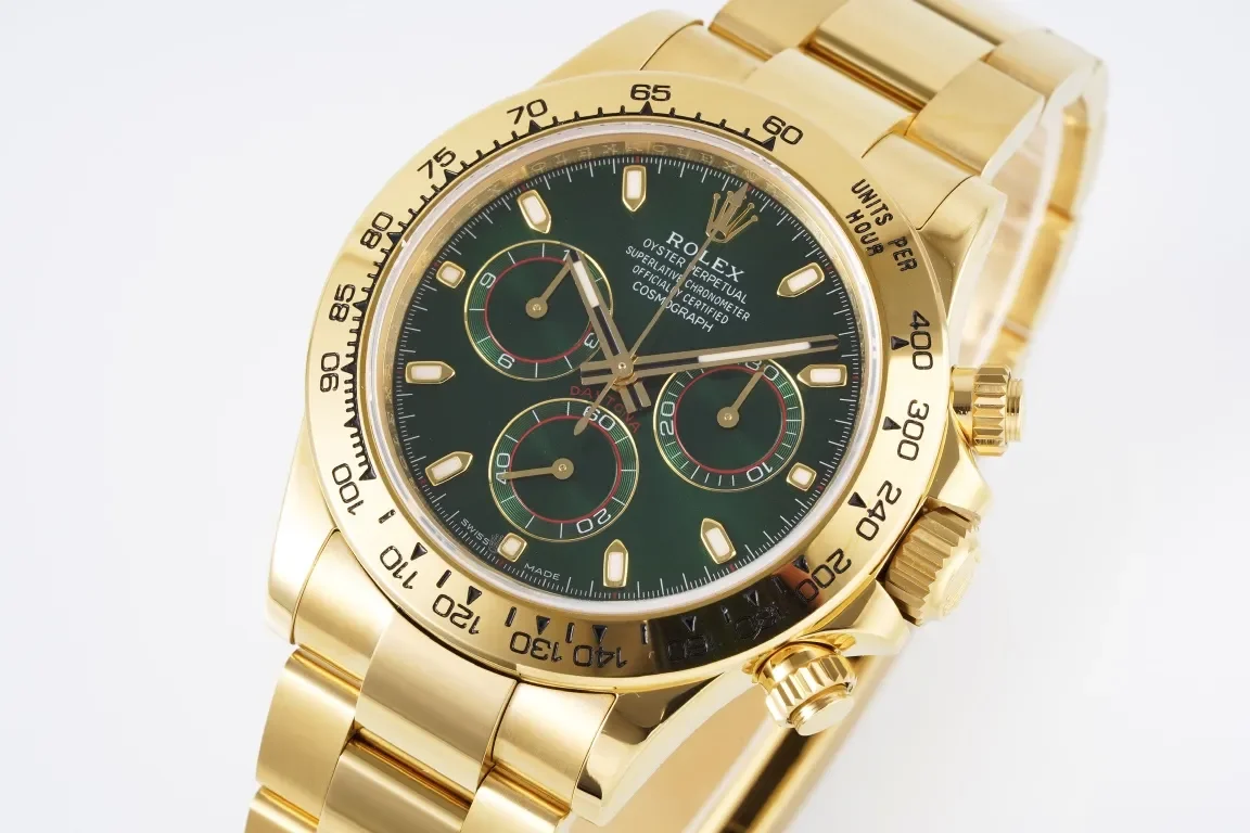 Rolex Daytona 4130 - Gold with Green Dial - Premium Luxury Watches Collection