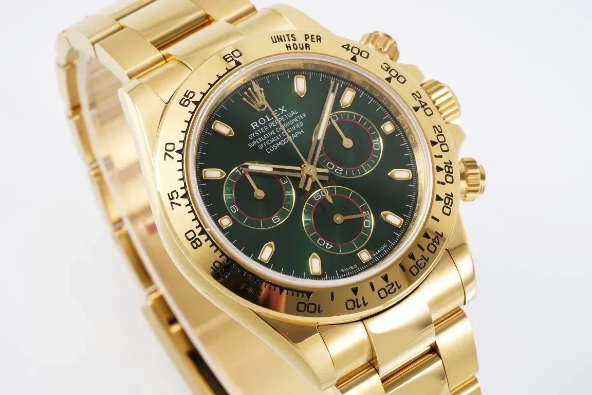 Rolex Daytona 4130 - Gold with Green Dial - Premium Luxury Watches Collection