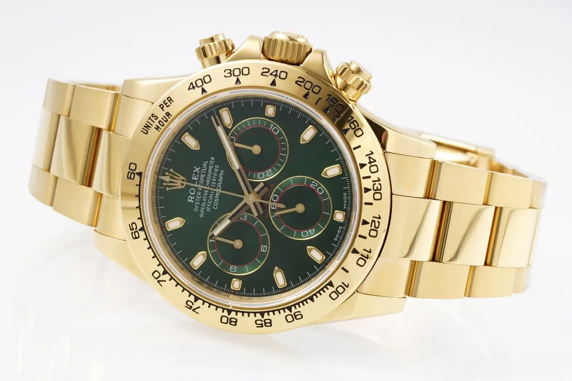 Rolex Daytona 4130 - Gold with Green Dial - Premium Luxury Watches Collection