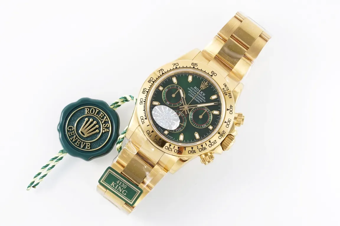Rolex Daytona 4130 - Gold with Green Dial - Premium Luxury Watches Collection