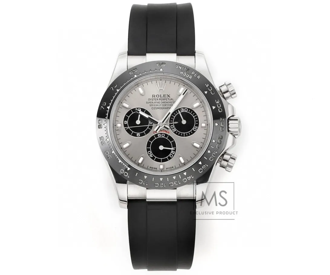 VS Factory Rolex Daytona 4130 - Black Rubber Strap, Panda Dial, Ultra-Thin Case by VSF Watches Official Store