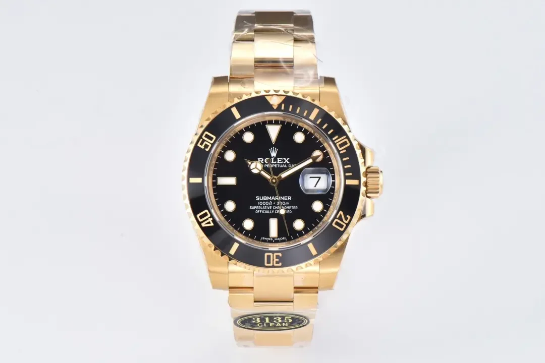 VS Factory Rolex Submariner 40mm 116618 Series - Black Dial, Gold Stainless Steel, Diver Collection