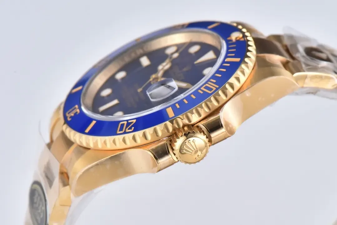 VS Factory Rolex Submariner 40mm Blue Dial Gold Tone Watch - 116618 Series