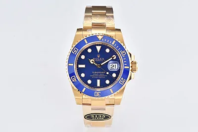 VS Factory Rolex Submariner 40mm Blue Dial Gold Tone Watch - 116618 Series