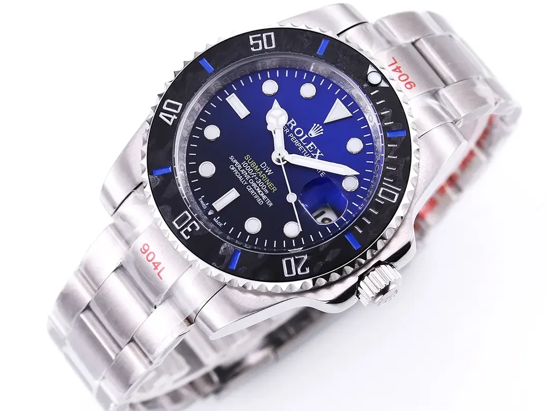 Rolex Submariner PARAKEET - Custom Blue Gradient Dial, Carbon Fiber Bezel, Stainless Steel Luxury Watch by VSF Watches