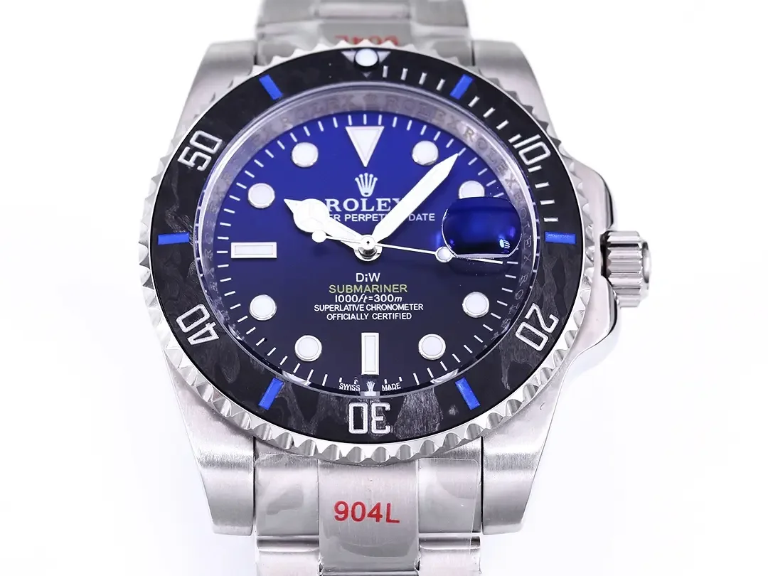 Rolex Submariner PARAKEET - Custom Blue Gradient Dial, Carbon Fiber Bezel, Stainless Steel Luxury Watch by VSF Watches