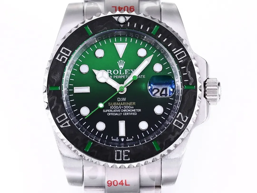 Rolex Submariner PARAKEET - Custom Green Gradient Dial, Stainless Steel Luxury Watch by VSF Watches