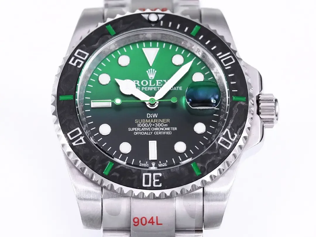 Rolex Submariner PARAKEET - Custom Green Gradient Dial, Stainless Steel Luxury Watch by VSF Watches