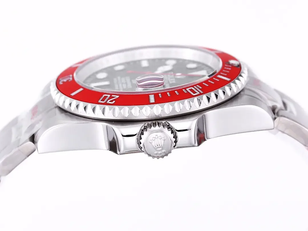 Rolex Submariner PARAKEET - Custom Black Gradient Green Dial with Red Bezel - 904L Stainless Steel by VSF Watches Official Store
