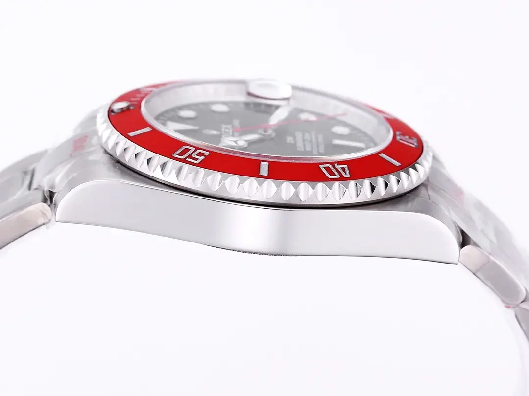 Rolex Submariner PARAKEET - Custom Black Gradient Green Dial with Red Bezel - 904L Stainless Steel by VSF Watches Official Store