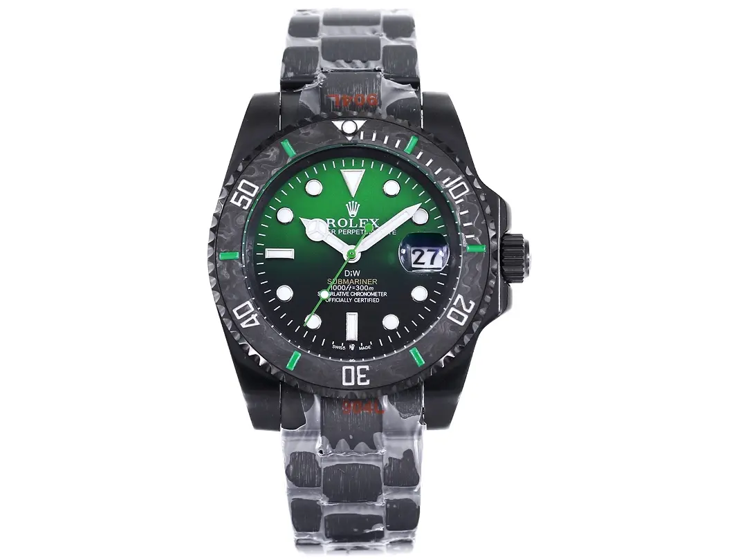 VS Factory Rolex Submariner PARAKEET - Custom Black Carbon Fiber Bezel, Gradient Green Dial, 904L Steel by VSF Watches Official Store