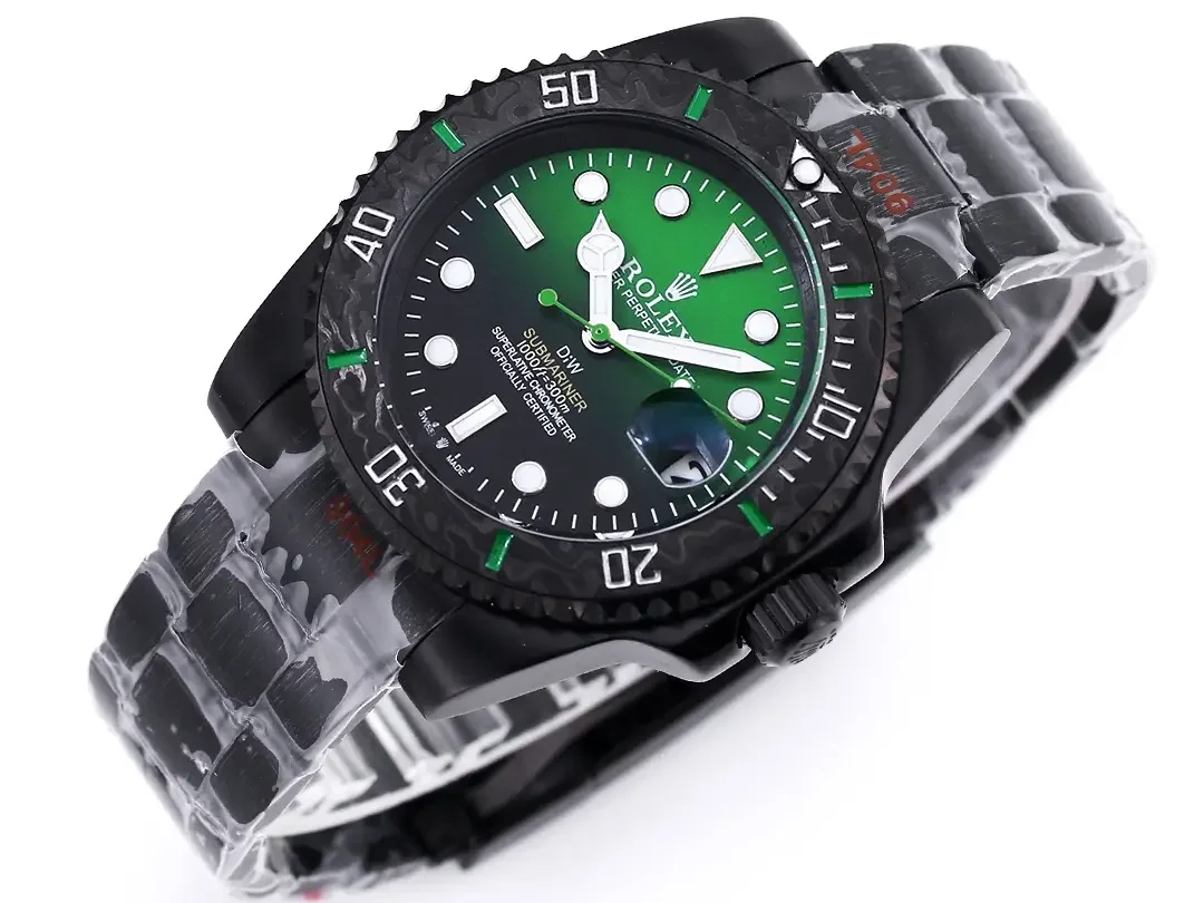 VS Factory Rolex Submariner PARAKEET - Custom Black Carbon Fiber Bezel, Gradient Green Dial, 904L Steel by VSF Watches Official Store