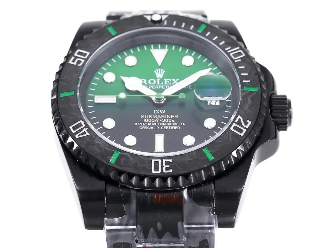 VS Factory Rolex Submariner PARAKEET - Custom Black Carbon Fiber Bezel, Gradient Green Dial, 904L Steel by VSF Watches Official Store