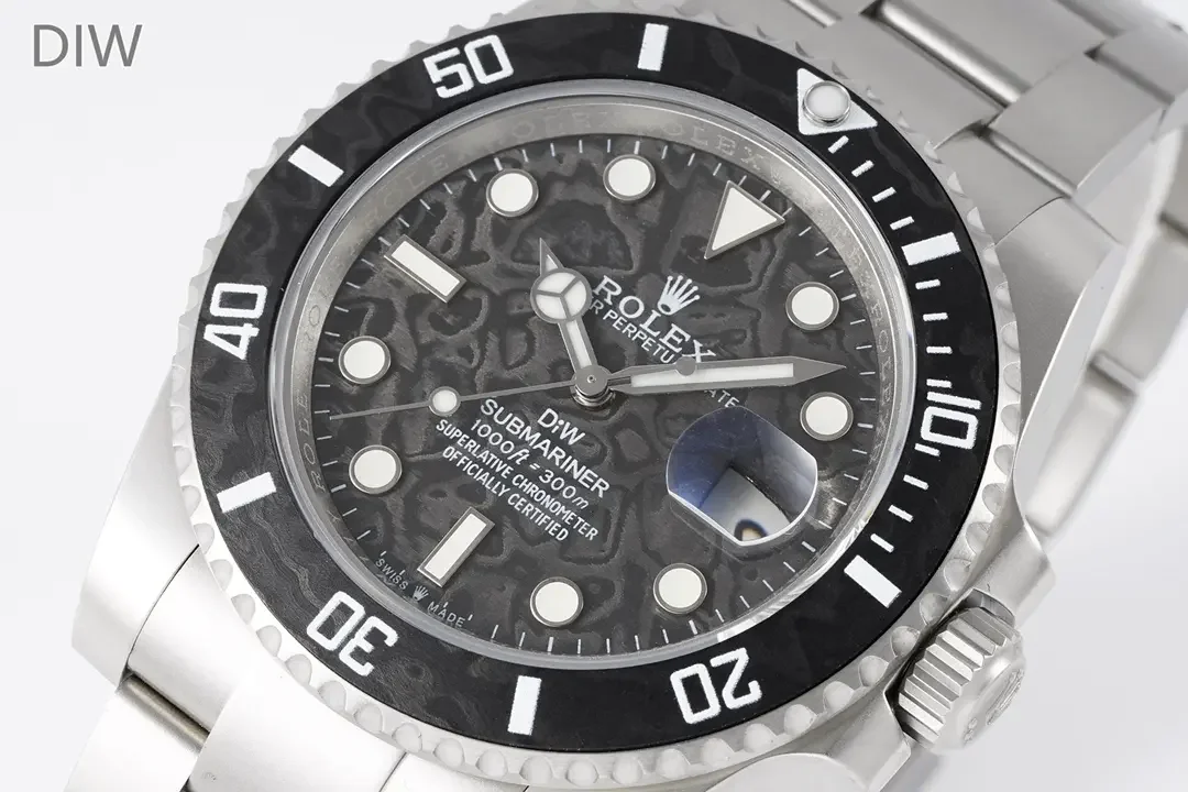 Rolex Submariner PARAKEET - Custom Black Carbon Fiber Dial, Premium Stainless Steel Timepiece