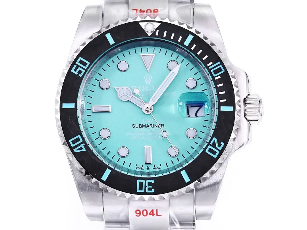 VS Factory Rolex Submariner PARAKEET Custom Watch - Gradient Green Dial, Carbon Fiber Bezel, Stainless Steel