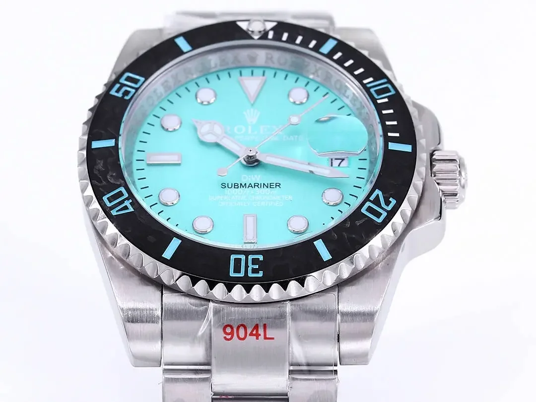 VS Factory Rolex Submariner PARAKEET Custom Watch - Gradient Green Dial, Carbon Fiber Bezel, Stainless Steel
