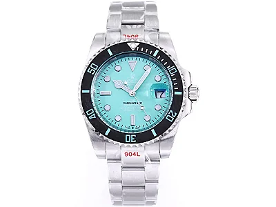 VS Factory Rolex Submariner PARAKEET Custom Watch - Gradient Green Dial, Carbon Fiber Bezel, Stainless Steel
