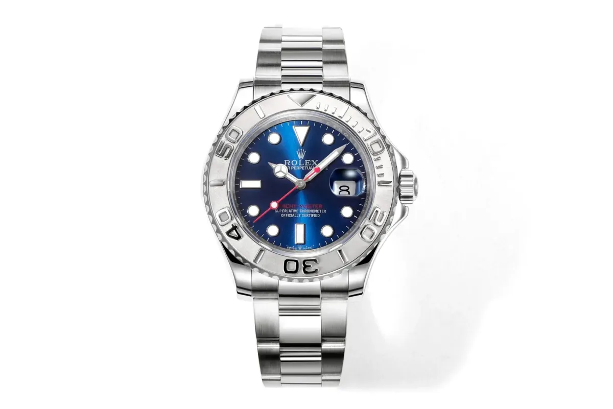 Rolex Yacht-Master 42mm Stainless Steel Watch with Blue Dial and Oyster Bracelet - Classic Elegant Sporty