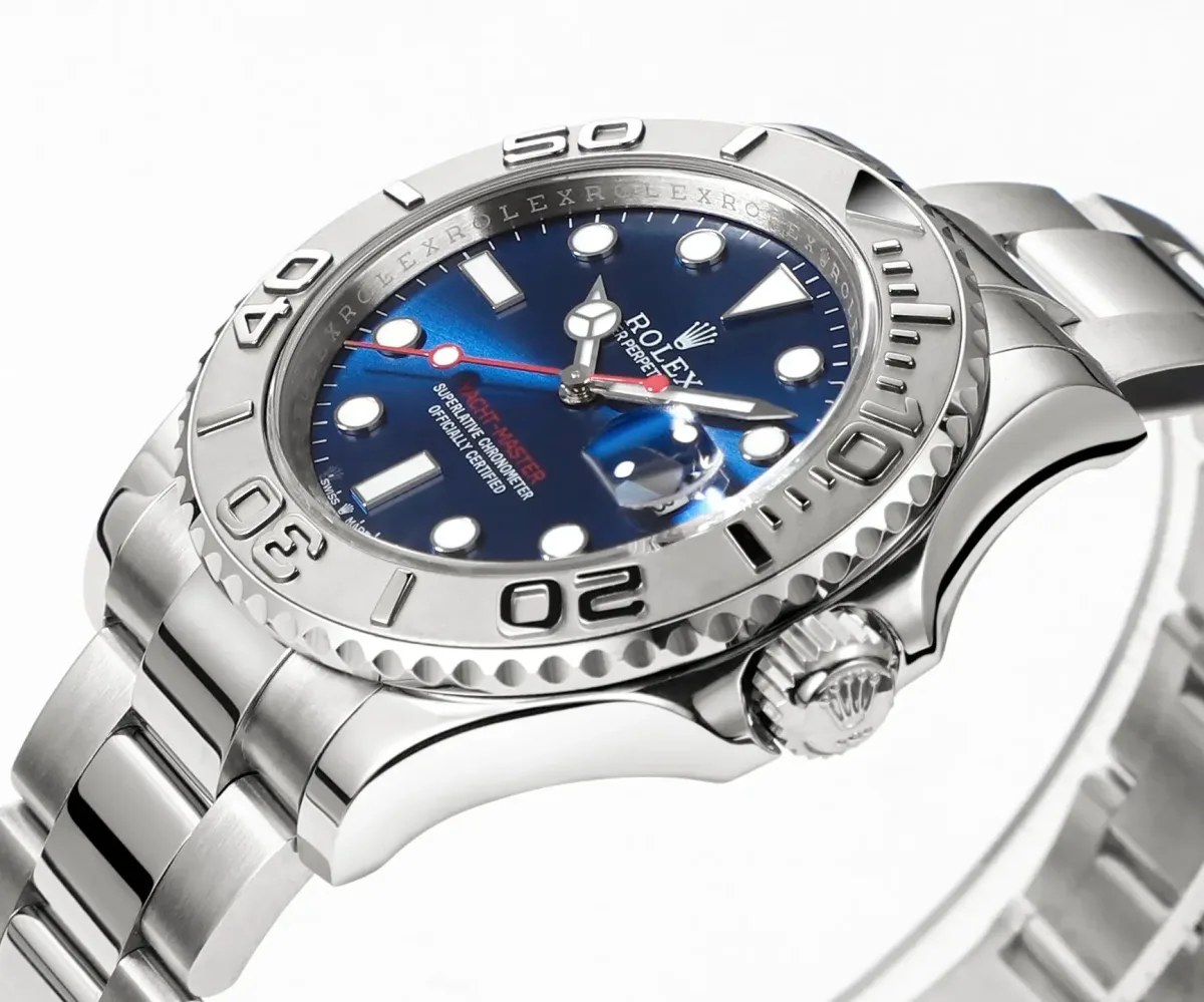Rolex Yacht-Master 42mm Stainless Steel Watch with Blue Dial and Oyster Bracelet - Classic Elegant Sporty