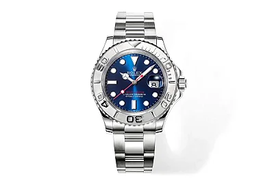 Rolex Yacht-Master 42mm Stainless Steel Watch with Blue Dial and Oyster Bracelet - Classic Elegant Sporty