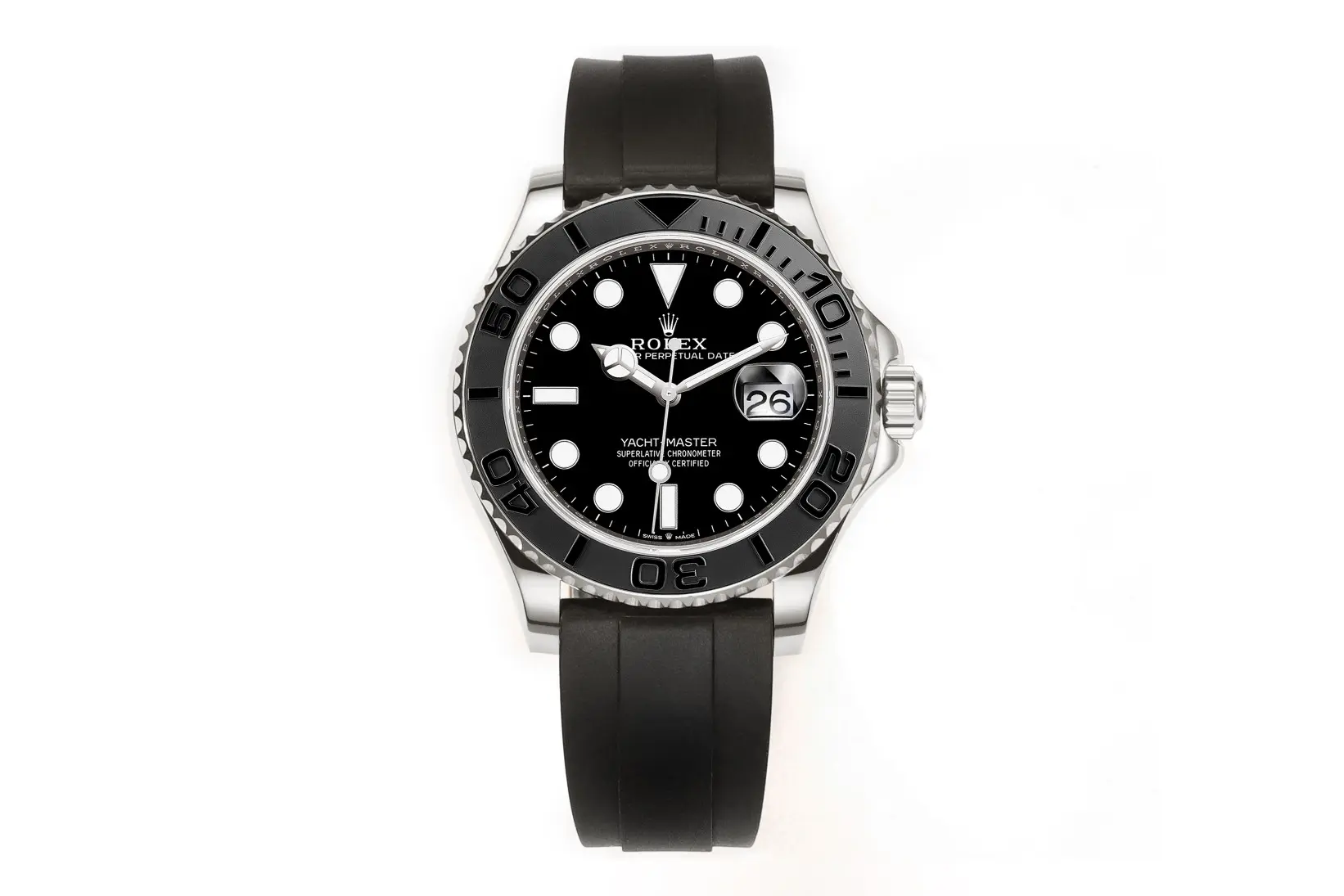 VS Factory Rolex Yacht-Master 42mm - Black Dial, Stainless Steel Case, Black Rubber Strap by VSF Watches Official Store
