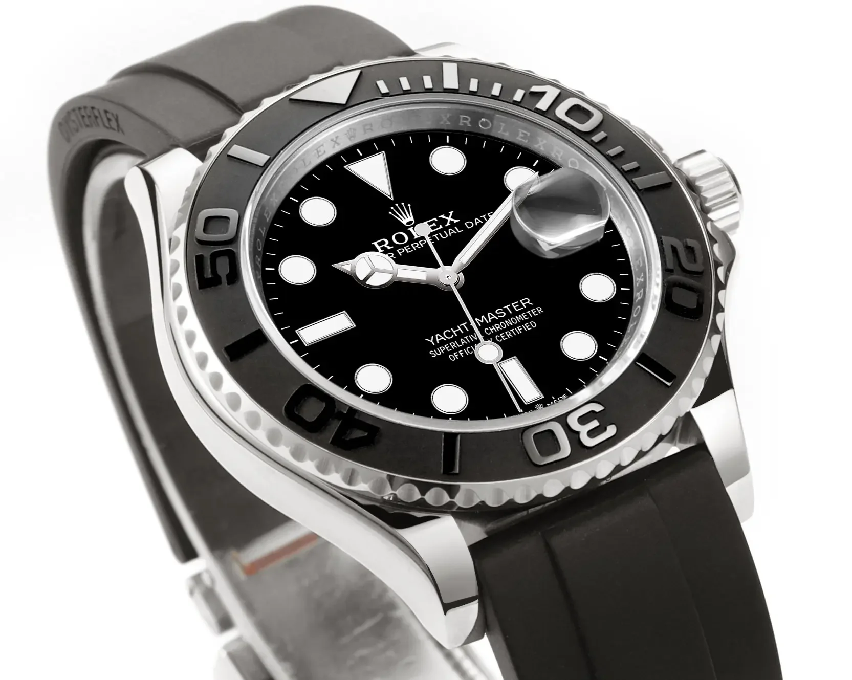 VS Factory Rolex Yacht-Master 42mm - Black Dial, Stainless Steel Case, Black Rubber Strap by VSF Watches Official Store