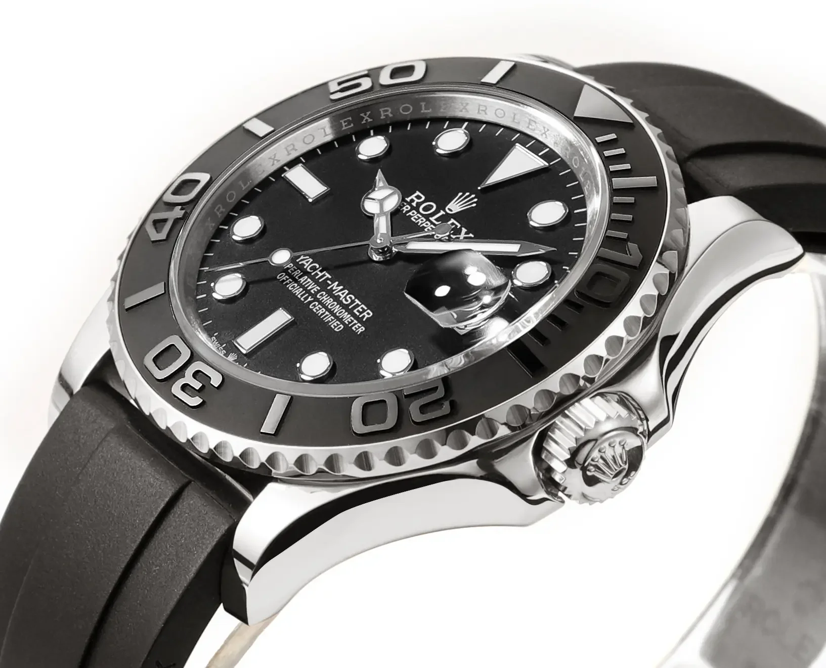 VS Factory Rolex Yacht-Master 42mm - Black Dial, Stainless Steel Case, Black Rubber Strap by VSF Watches Official Store