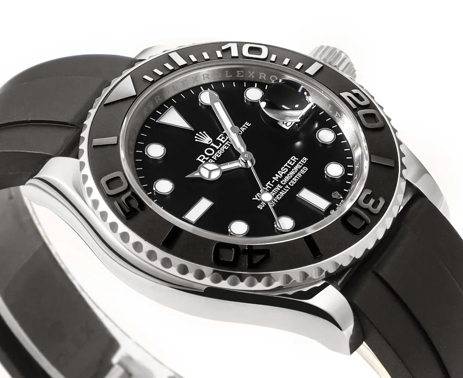 VS Factory Rolex Yacht-Master 42mm - Black Dial, Stainless Steel Case, Black Rubber Strap by VSF Watches Official Store
