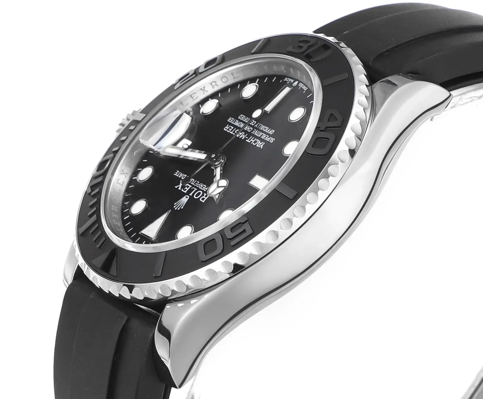 VS Factory Rolex Yacht-Master 42mm - Black Dial, Stainless Steel Case, Black Rubber Strap by VSF Watches Official Store