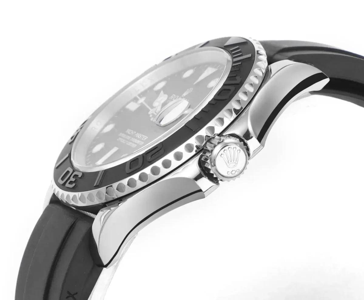 VS Factory Rolex Yacht-Master 42mm - Black Dial, Stainless Steel Case, Black Rubber Strap by VSF Watches Official Store
