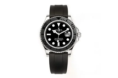 VS Factory Rolex Yacht-Master 42mm - Black Dial, Stainless Steel Case, Black Rubber Strap by VSF Watches Official Store