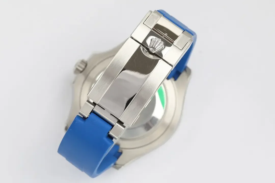 Rolex Yacht-Master 42 Blue Dial Stainless Steel Case with Blue Rubber Strap - Sporty Elegant  Automatic Timepiece