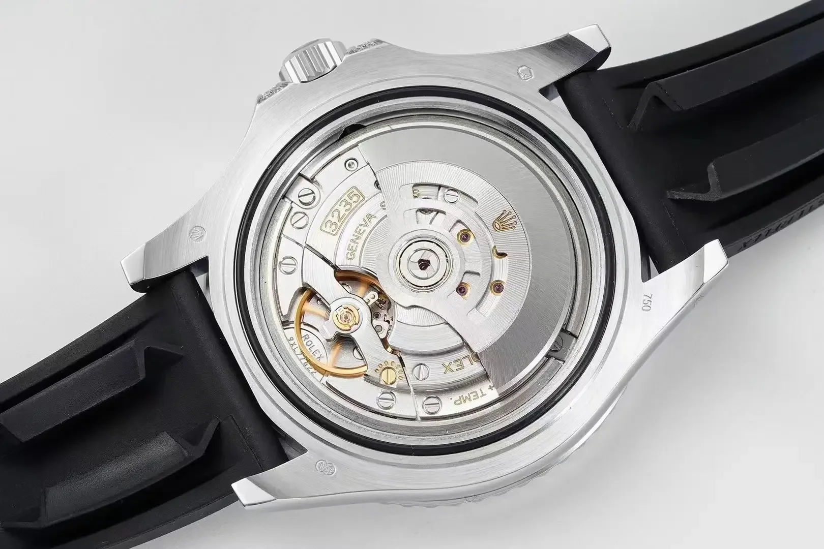 Rolex Yacht-Master 42mm Platinum Case Watch with Diamond &amp; Amethyst Bezel and Black Rubber Strap