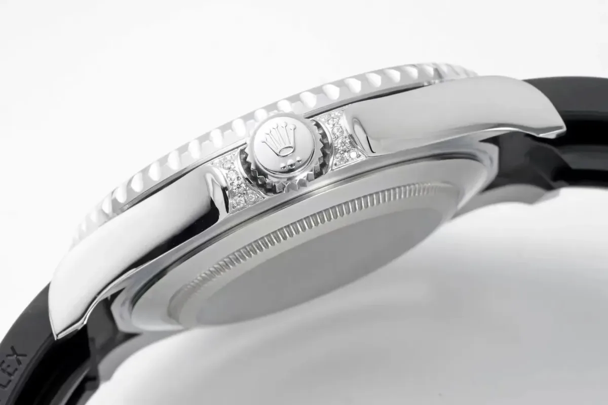 Rolex Yacht-Master 42mm Diamond Set Watch - Silver Dial with Black Rubber Strap