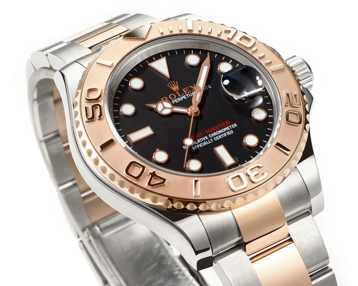 VS Factory Rolex Yacht-Master  42mm Two-Tone Stainless Steel &amp; 18k Everose Gold with Black Dial Automatic Luxury Watch